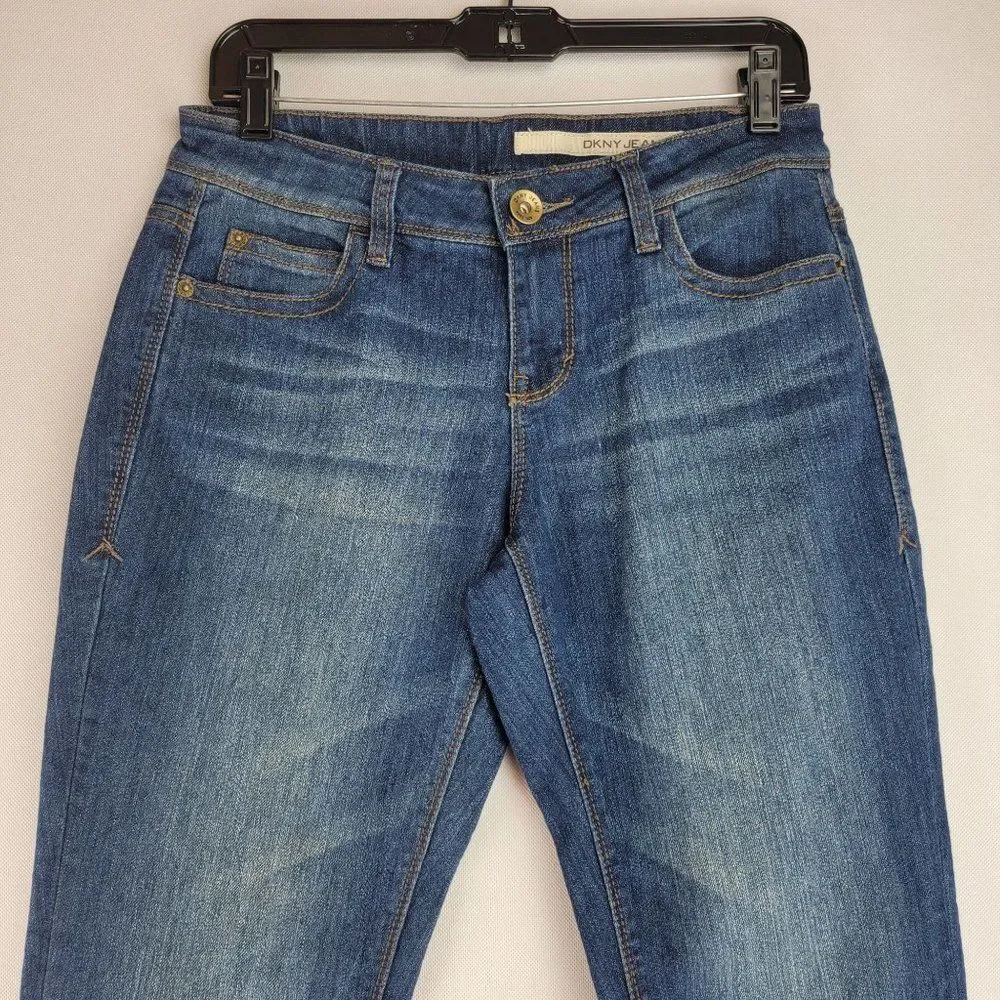 DKNY Jeans Womens Size 4 Blue Denim cotton Stretch Straight Leg Jeans - Picture 3 of 11